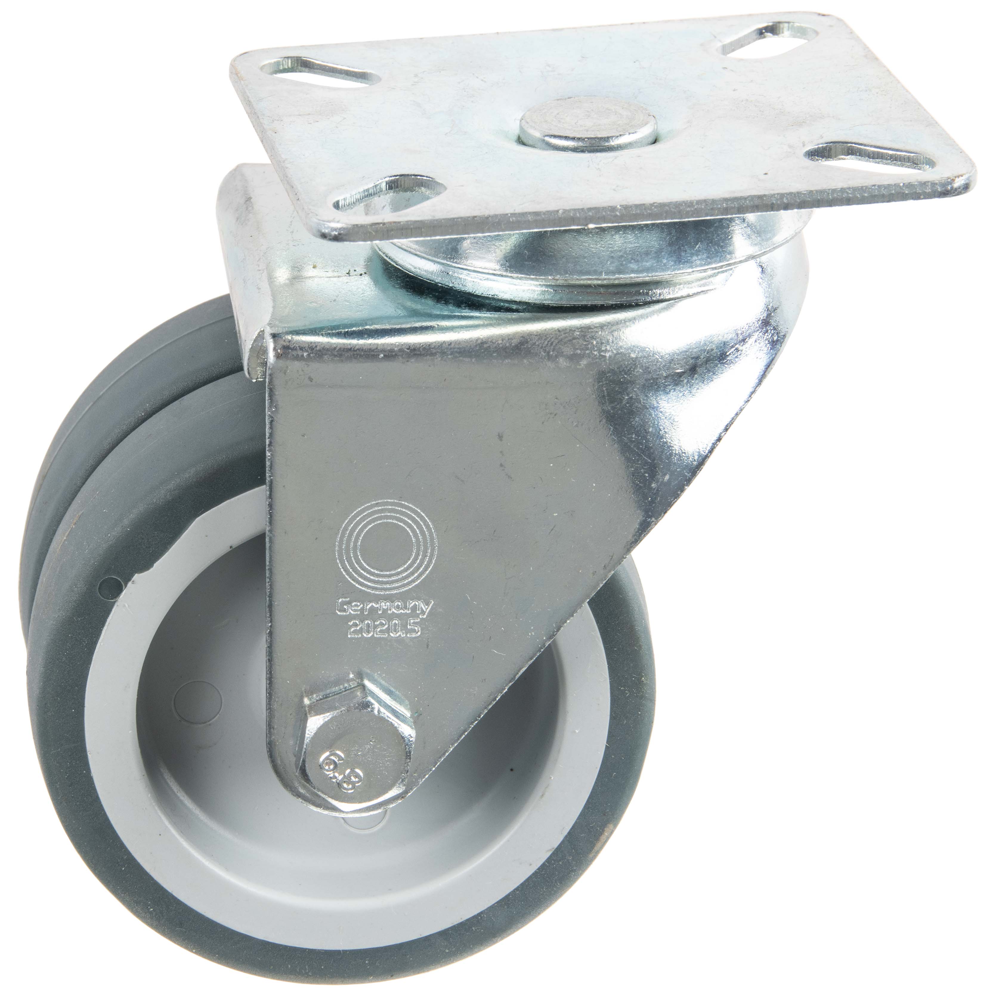 Dubbel zwenkwiel TPE (thermoplastic rubber) Ø75 mm