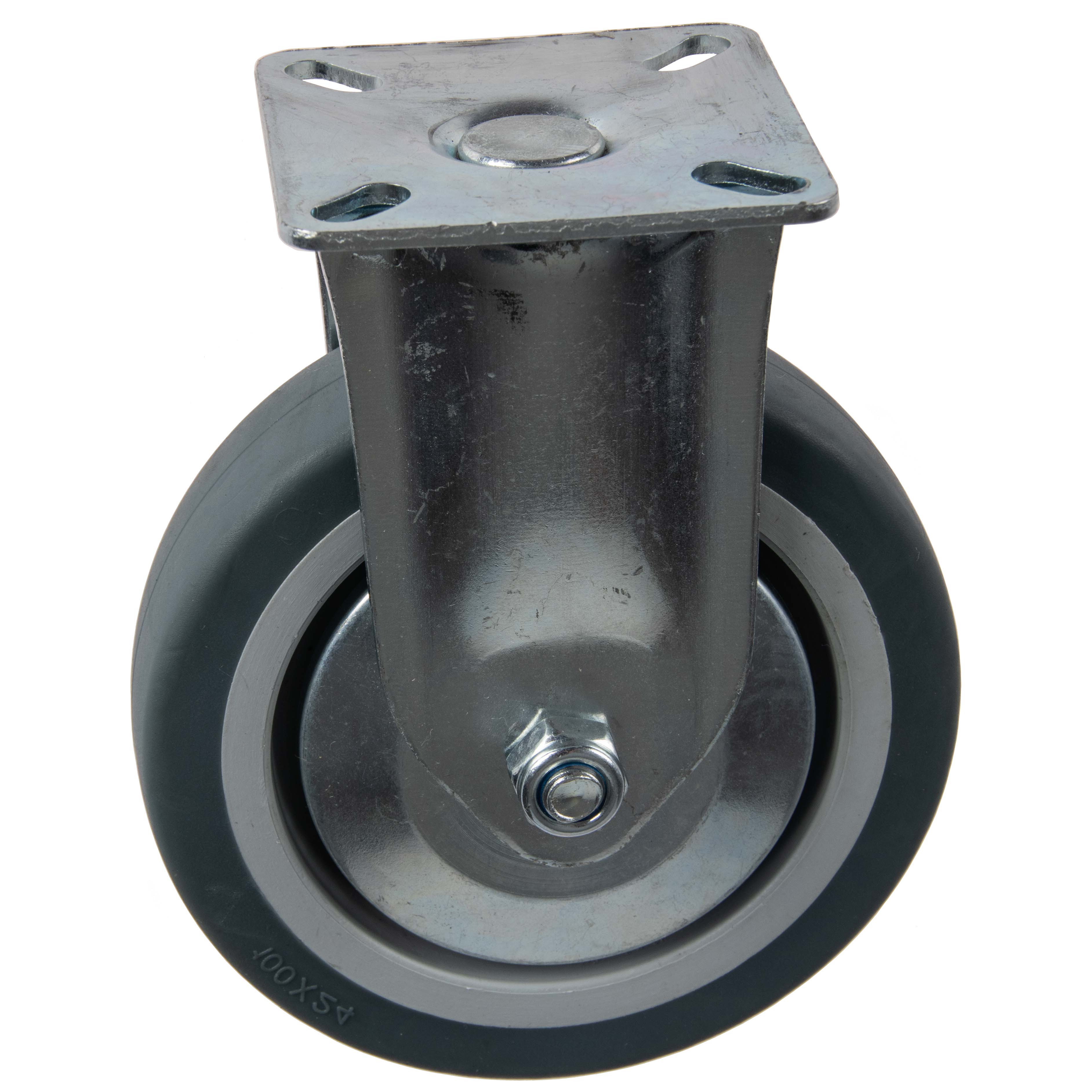 Roulette TPE Ø100mm fixe avec pare fils