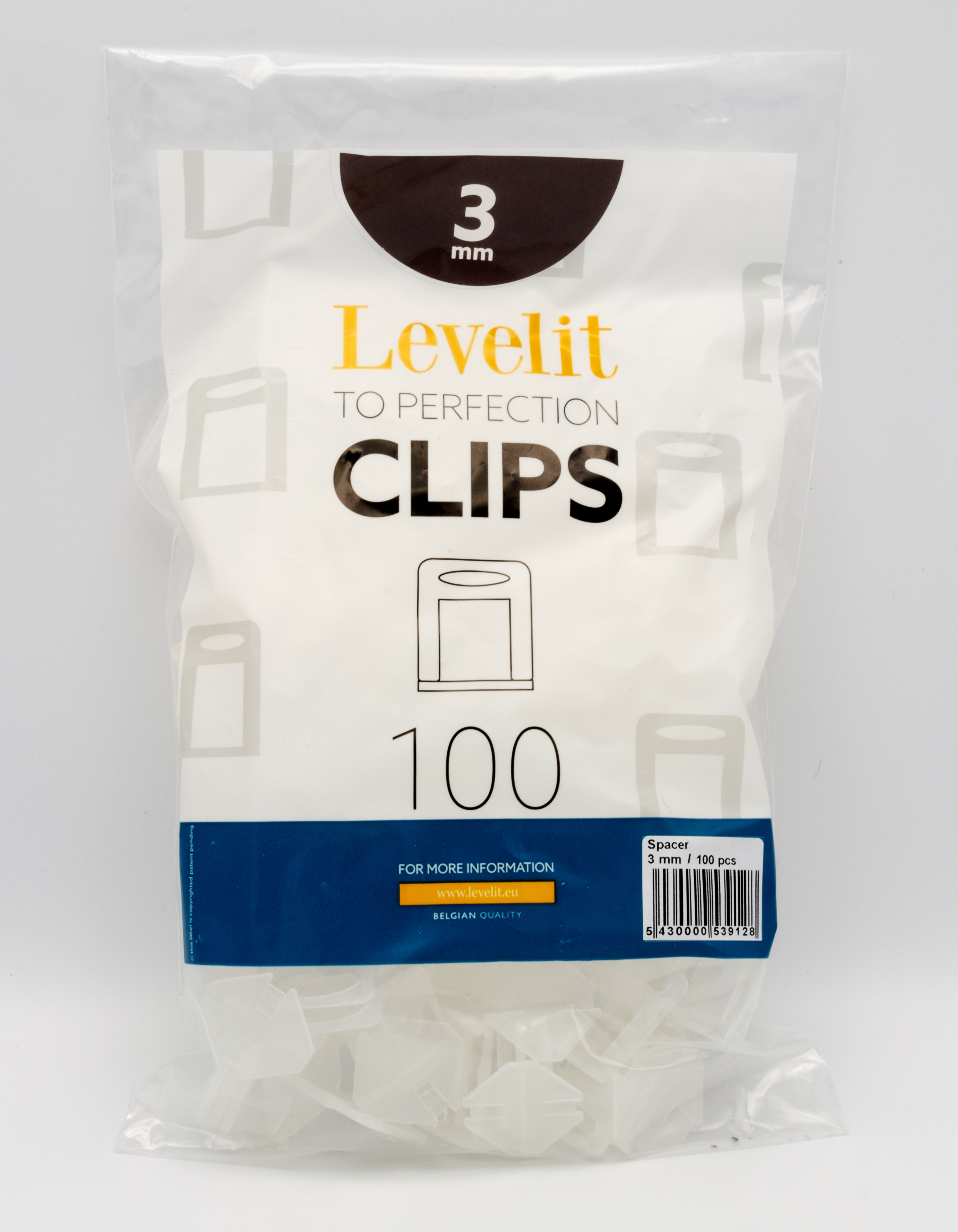 Levelit spacer clips 3mm 100pcs