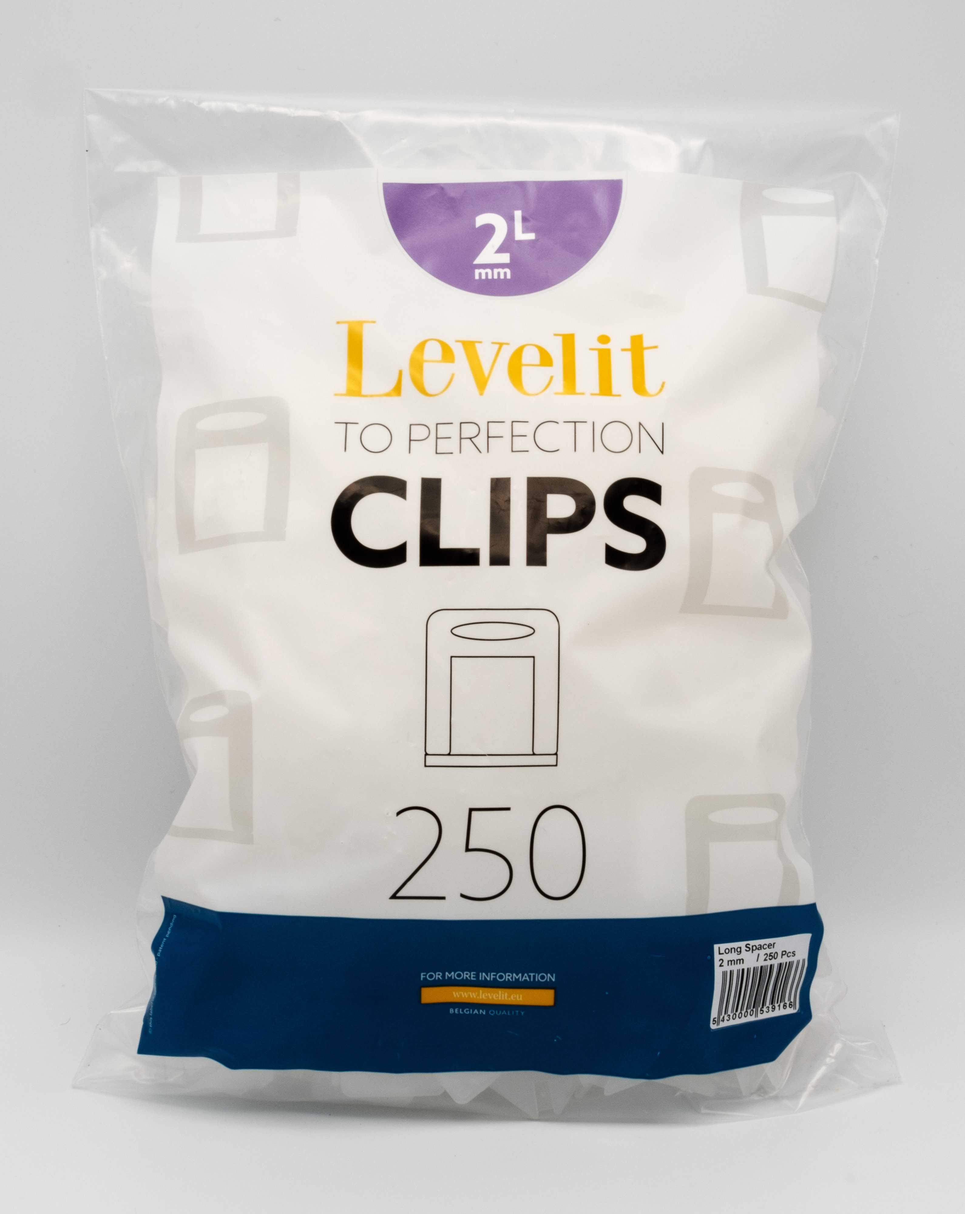 Levelit spacer clips 2mm longue 250pcs
