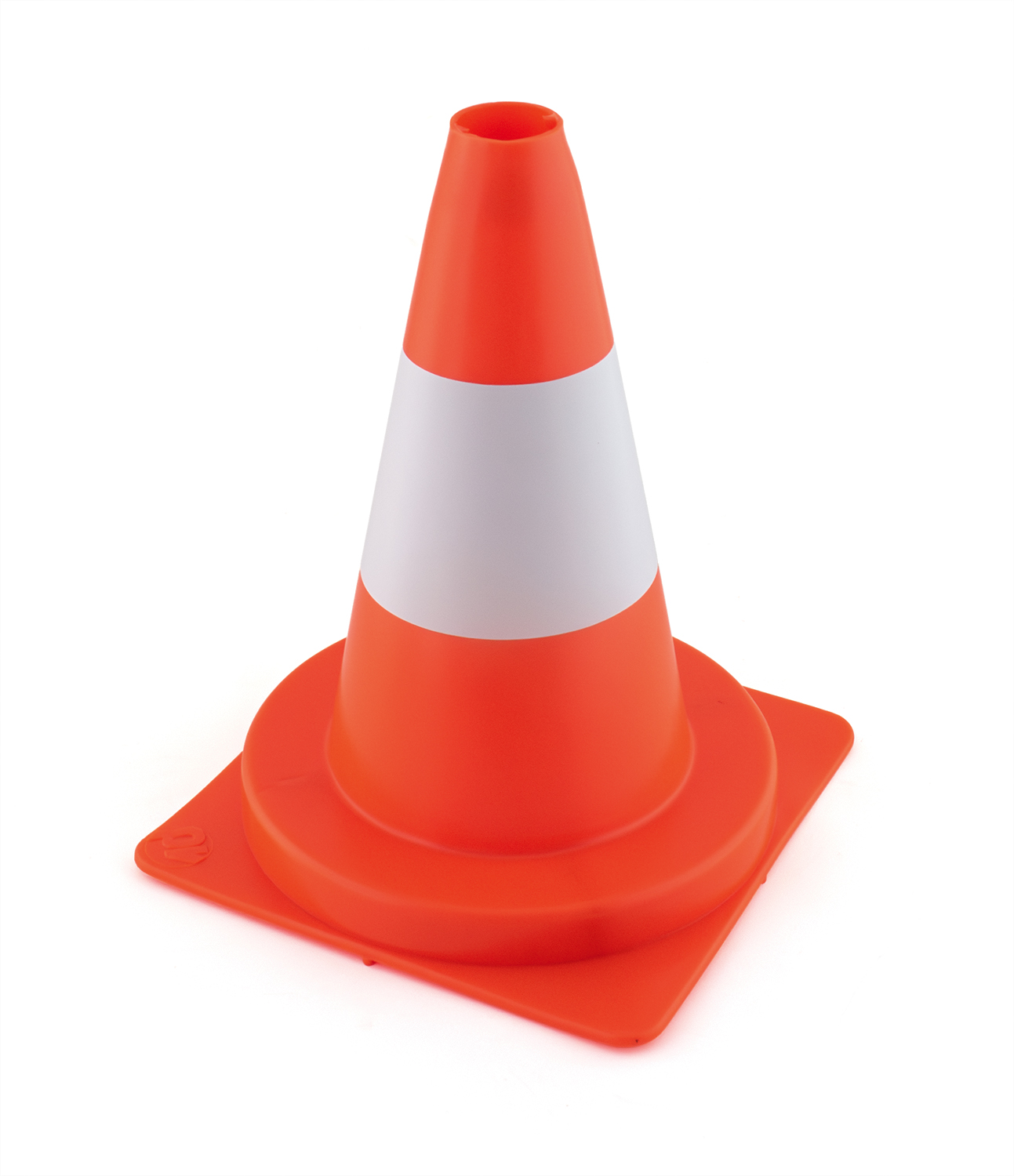 Oranje fluo kegel 30cm met wit geverfde strook