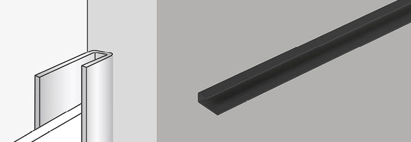Dumawall Alu Noir profil de bord U (pour DW+/XL)