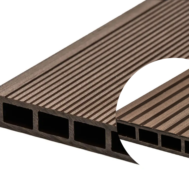 Duofuse terras - Plank hol geribd 162x28mm - 4m wenge brown