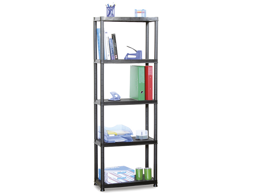 Etagère Plasti Rack 5 tablettes 172x61x31cm noir