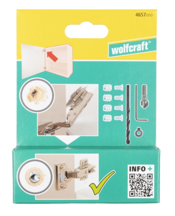 Kit de réparation WOLFCRAFT pour charnières à poteau - côté armoire