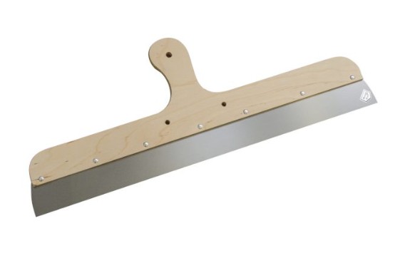 Couteau à enduire avec manche en bois, lame inox 0,7 mm 500 mm
