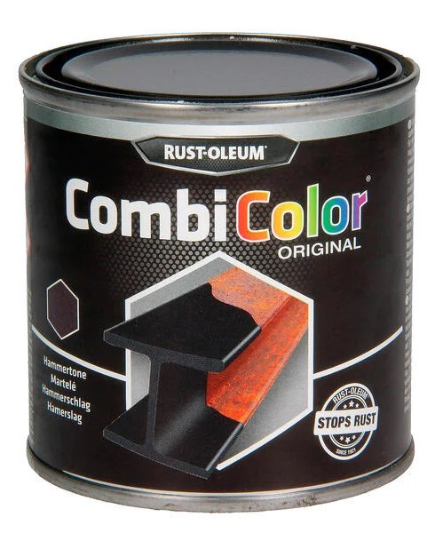 Rust-oleum Peinture métal laque martelé 0,25l noir