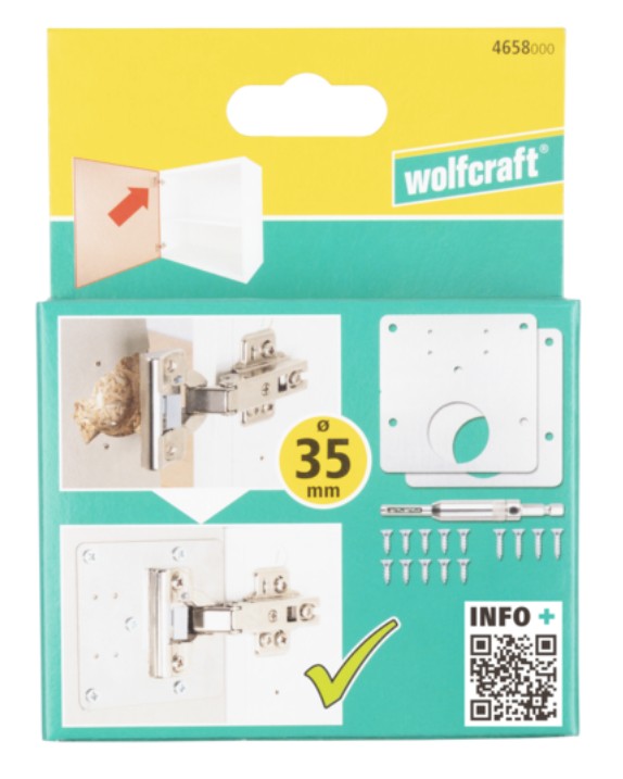 Kit de réparation WOLFCRAFT pour charnières à poteau - côté porte