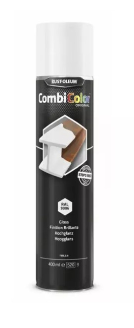 Rust-oleum laque en spray peinture métal brillant 0,4l aluminium blanc