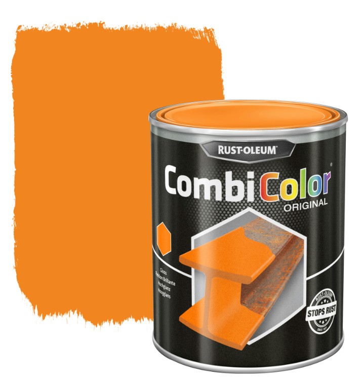 Rust-oleum laque peinture métal brillant 0,75l orange jaune