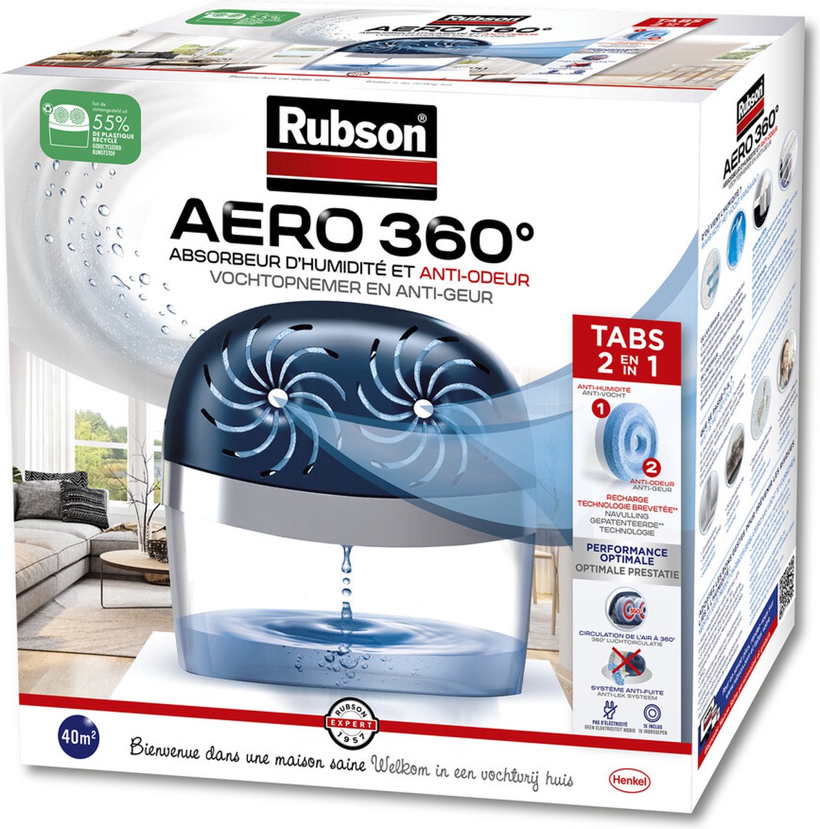 RUBSON AERO 360° VOCHTOPNEMER 900G