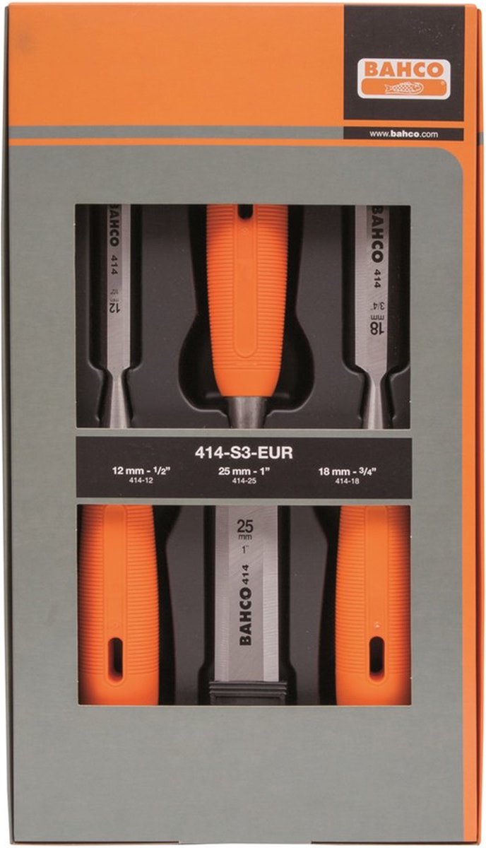 BAHCO STEEKBEITELSET 12-18-25 MM 414-S3-EUR