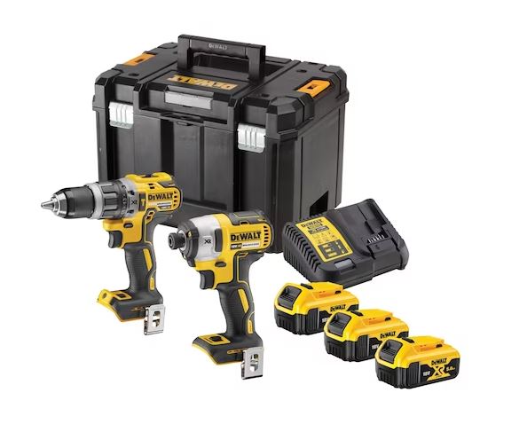 DeWalt 18V XR brushless 2-delige voordeelset schroef/klopboormachine + slagschroevendraaier 3x5.0Ah