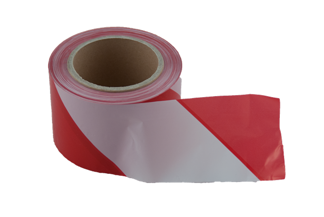 Ruban de chantier 8cm - 200m Rouge/Blanc