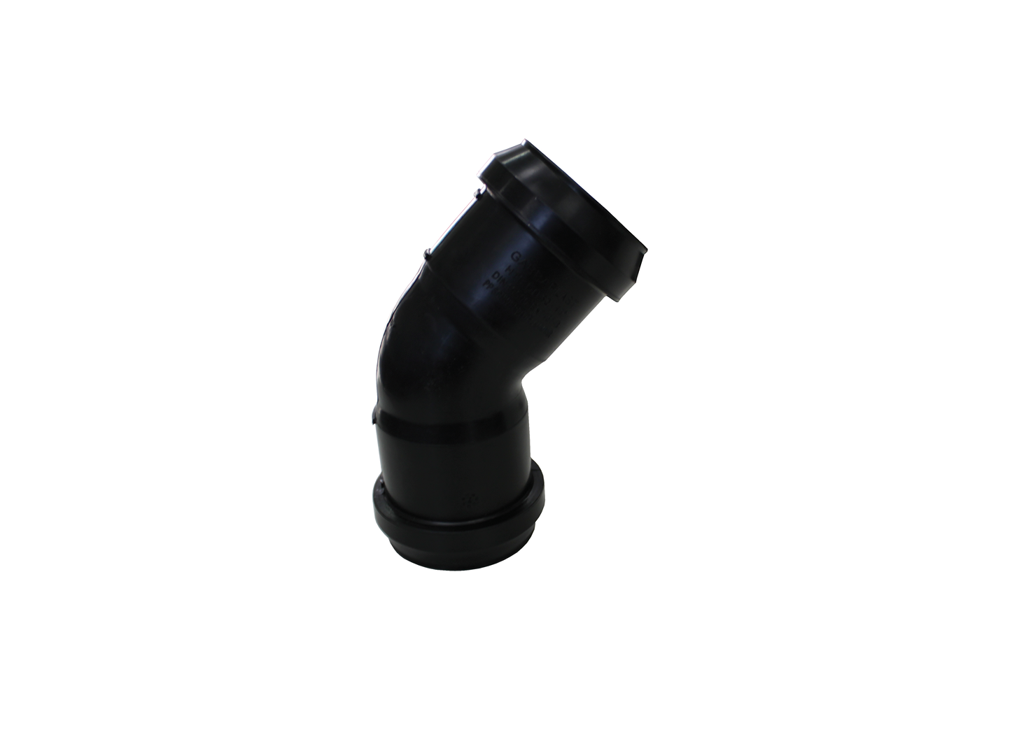 Coude sanitaire avec joint d'étanchéité polypropylène Ø90 - 45° noir F/F