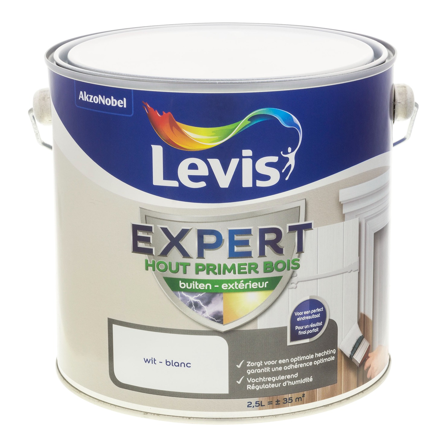 Levis Expert Hout Lak Primer Buiten 2.5l Wit