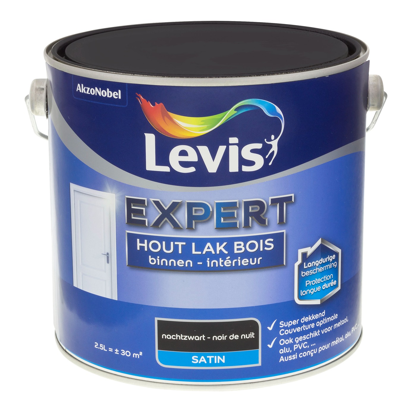 Levis Expert Lak Bois Intérieur Satin 2.5l Noir De Nuit