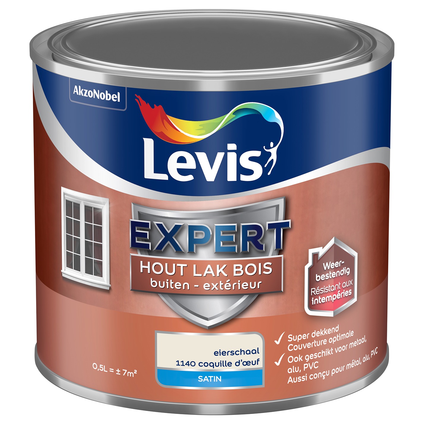 Levis Expert Hout Lak Buiten Satin 0.5l Eierschaal