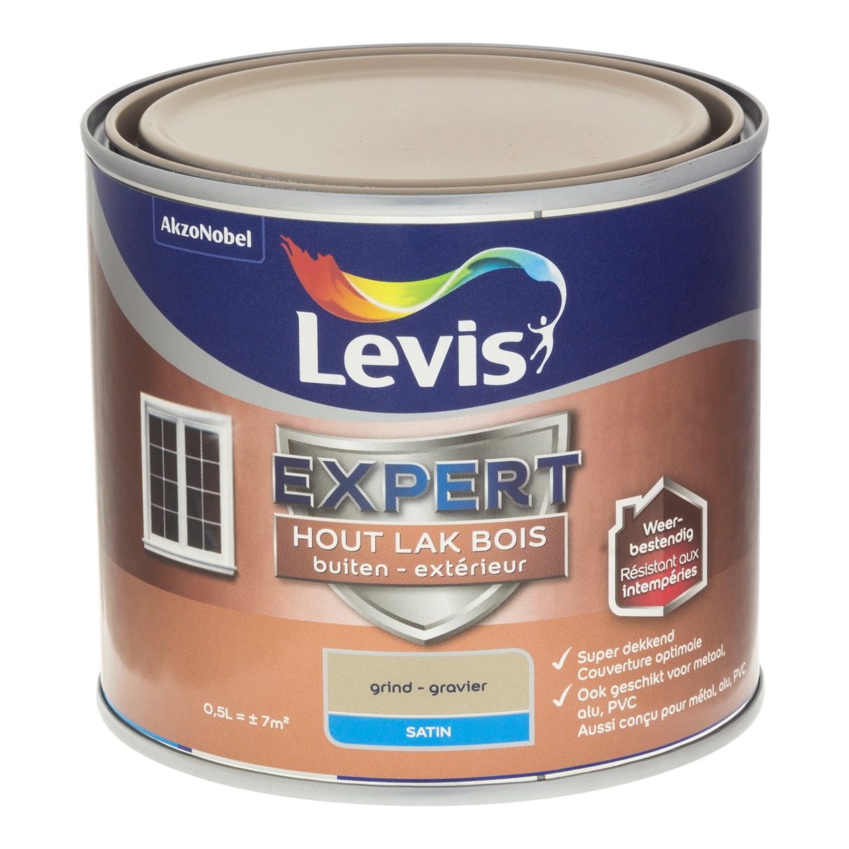 Levis Expert Lak Bois Extérieur Satin 0.5l Gravier