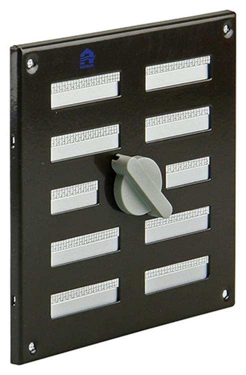 Renson afsluitbaar opbouw binnenrooster alu met gaas 4037 grijsbruin 155x155mm
