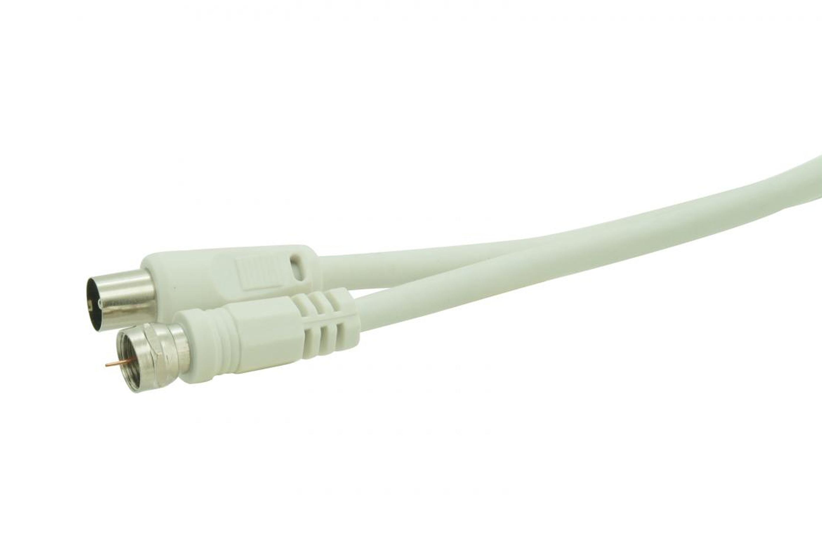Profile câble coaxial connecteur F M>coax M 1,5m blanc