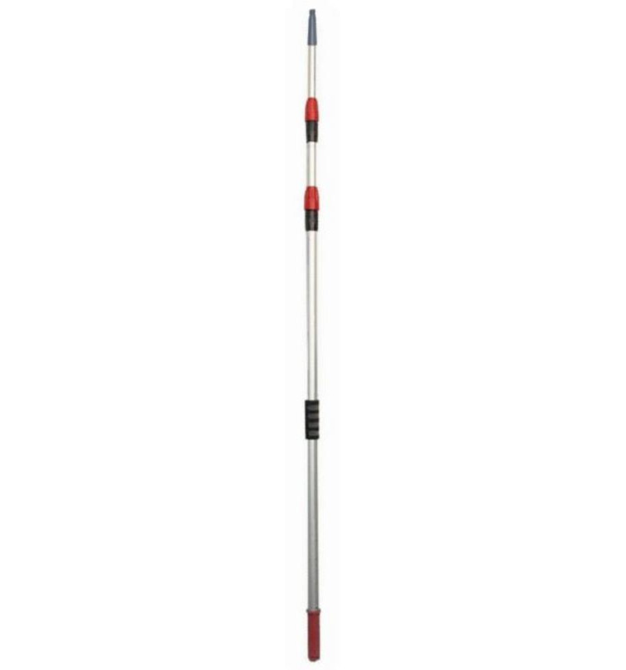 Manche téléscopique aluminium professionnelle 6m 25-28-32mm fil Allemand + bout conique