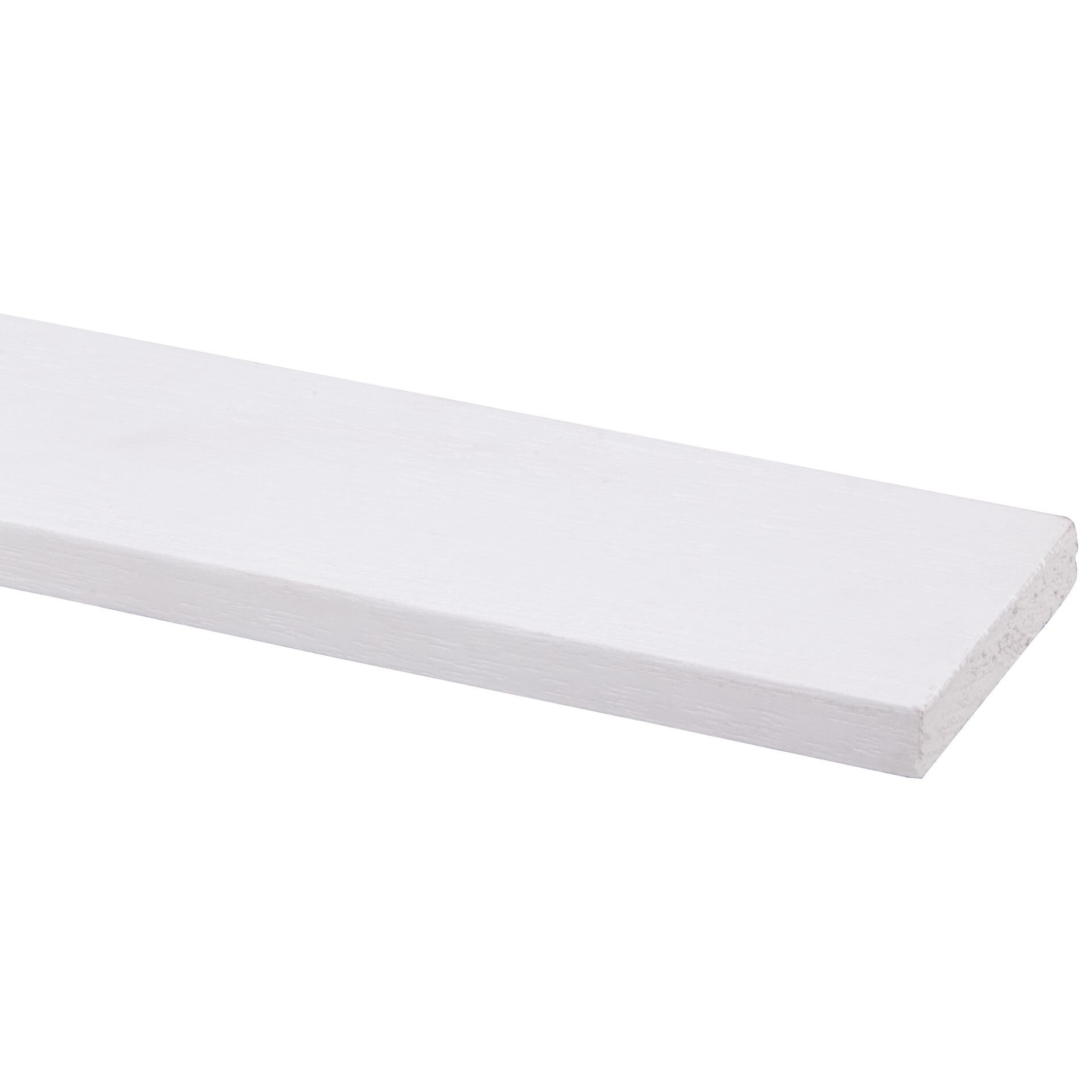 Schaaflat hardhout gegrond wit 12x69mm - 210cm