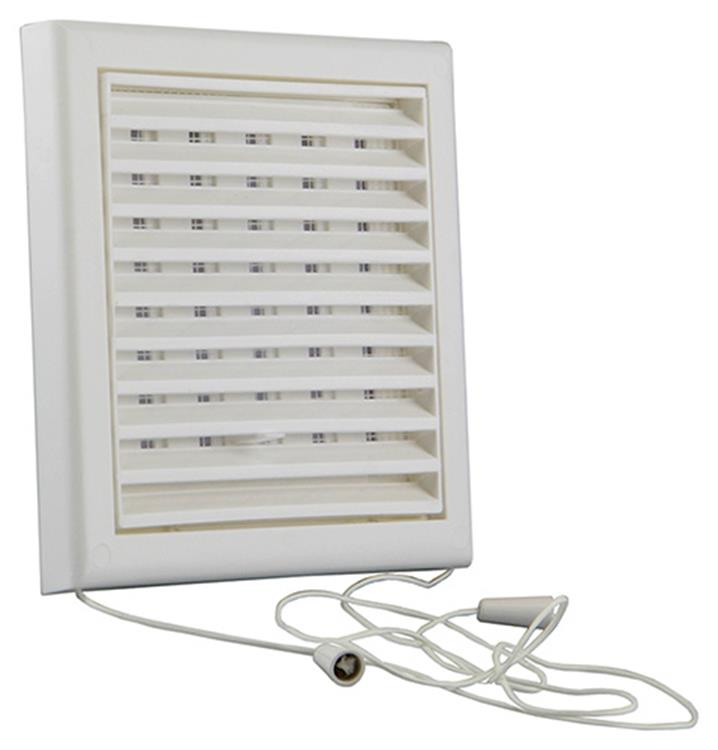 Renson regelbaar ventilatierooster PVC met gaas 732 wit 154x154mm