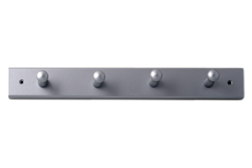 Porte-manteau planche hêtre 4 crochets gris