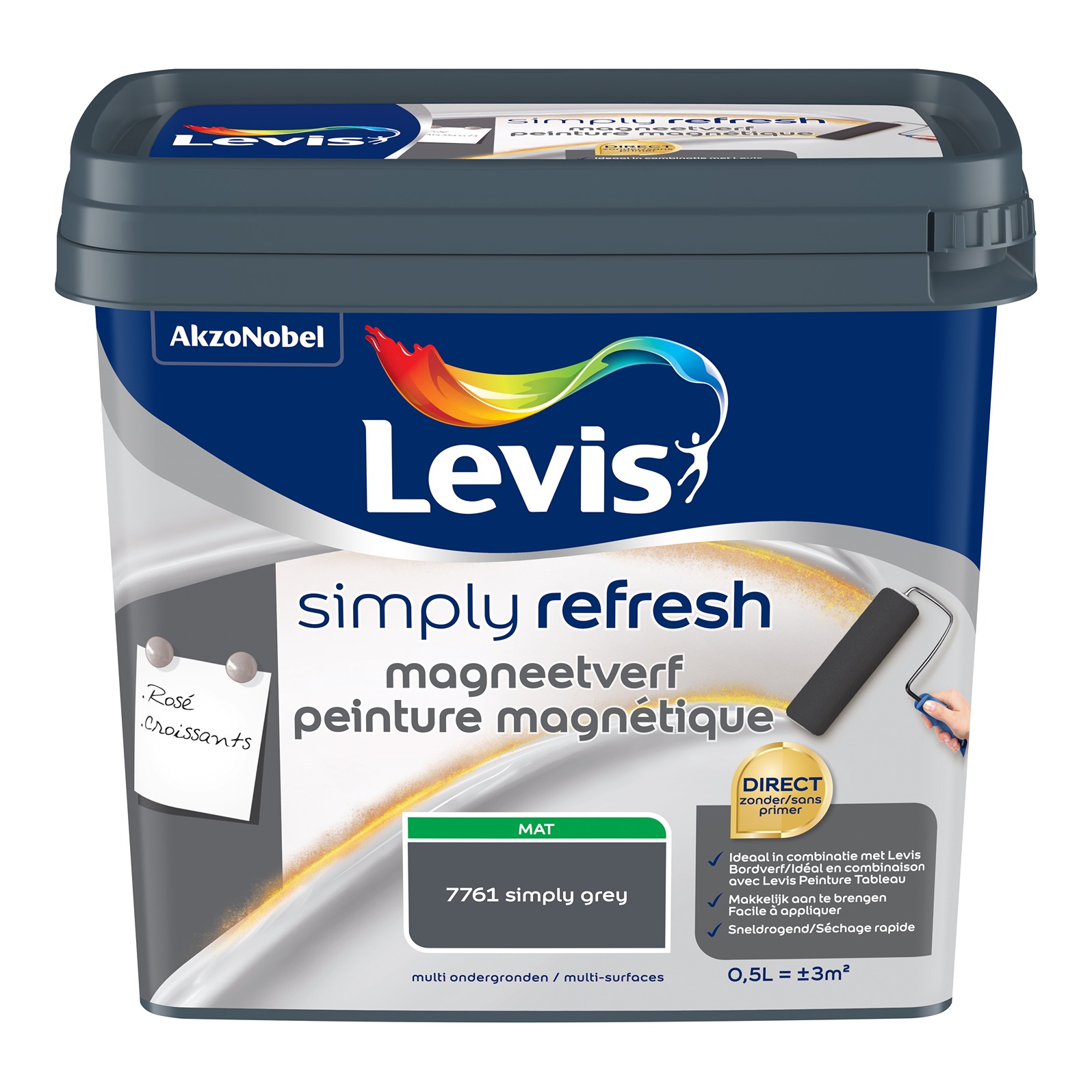Levis Simply Refresh Magneetverf Mat 0.5l Grey