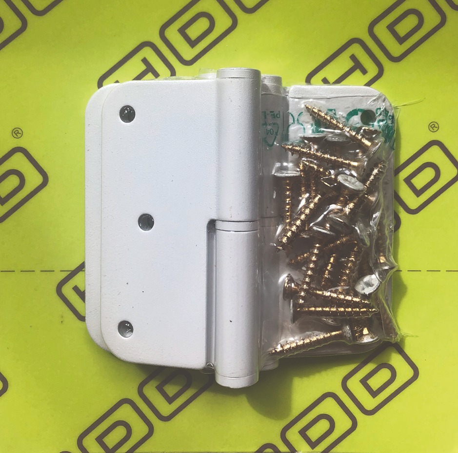 Paumelle Skin HDD 80x80x2,5mm Blanc Gauche (3 pces + vis)