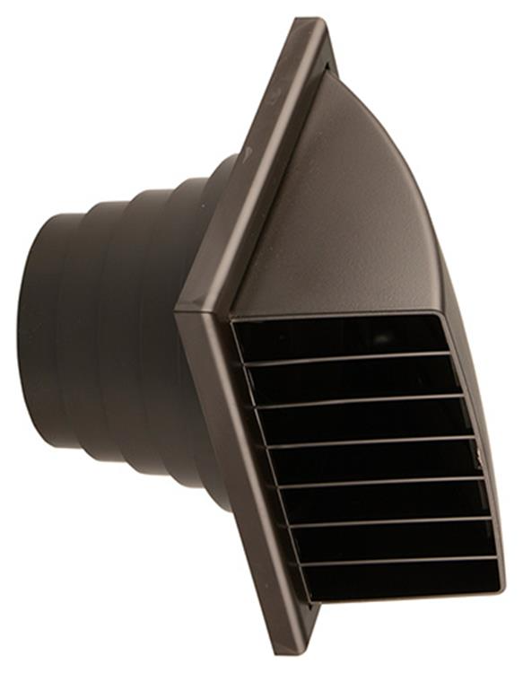 Renson grille de hotte 1 clapot avec réduction PVC 741 brun Ø100-130mm