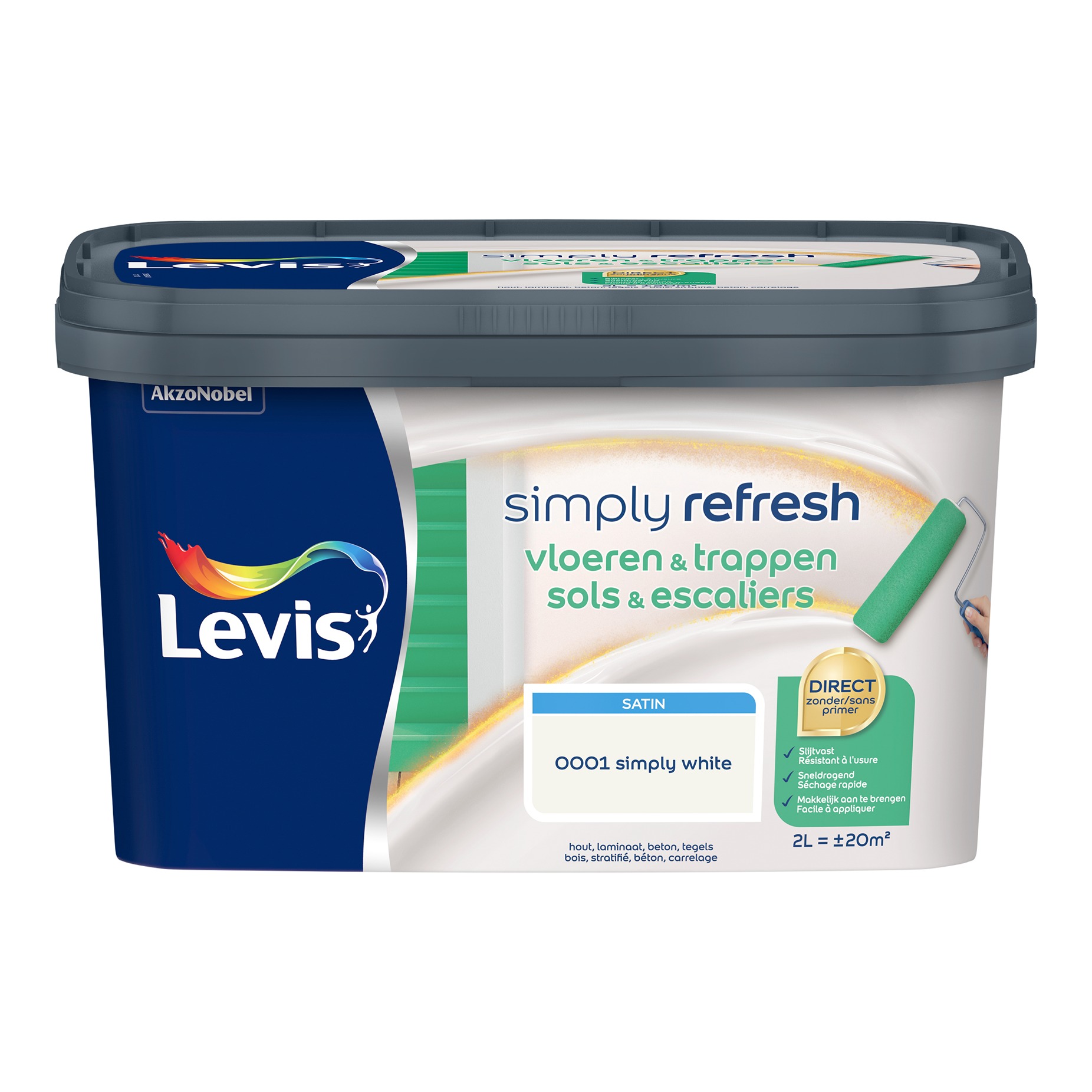 Levis Simply Refresh Vloeren & Trappen Satin 2l White