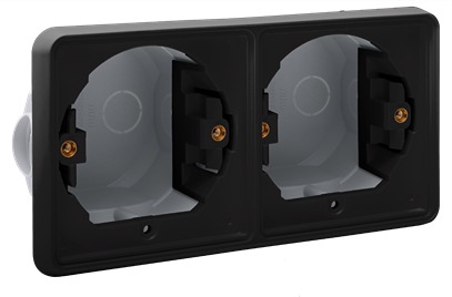Boîtier à encastrer Hydro étanche double noir NIKO