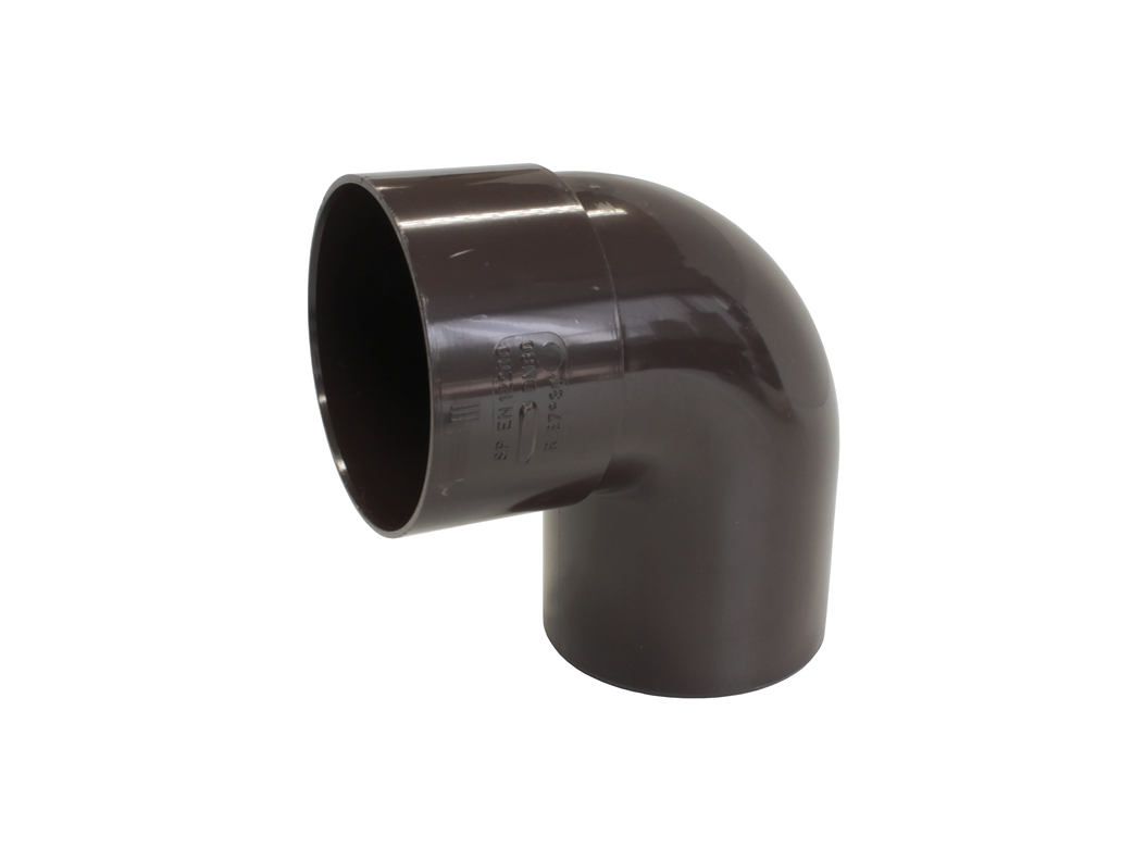 Bocht regenwaterafvoer PVC lichtgrijs Ø80mm - 90°