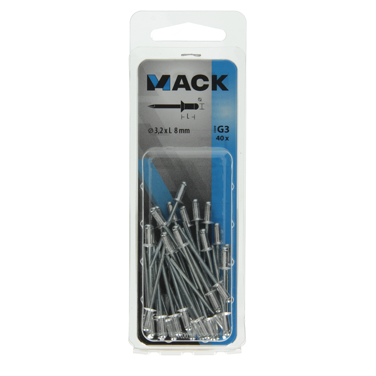 Mack rivets aveugle aluminium Ø3,2x8mm (40pcs)