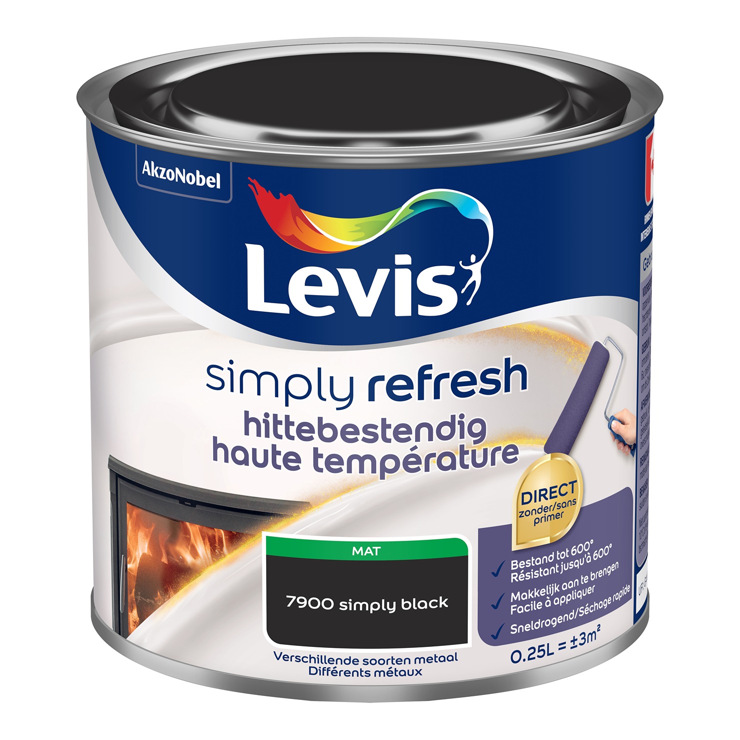Levis Simply Refresh Hittebestendige Lak Mat Black 0.25l
