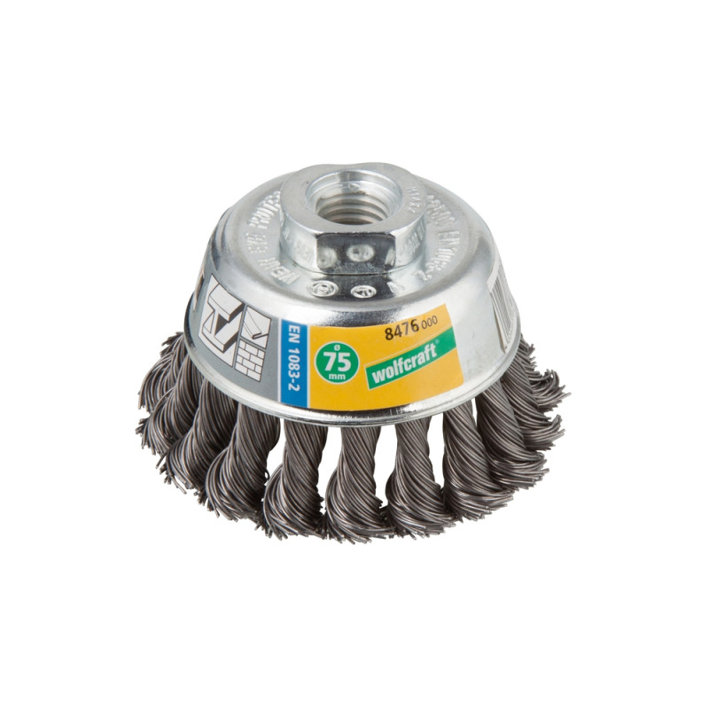 Wolfcraft Brosse conique en acier ondulé diam.65mm