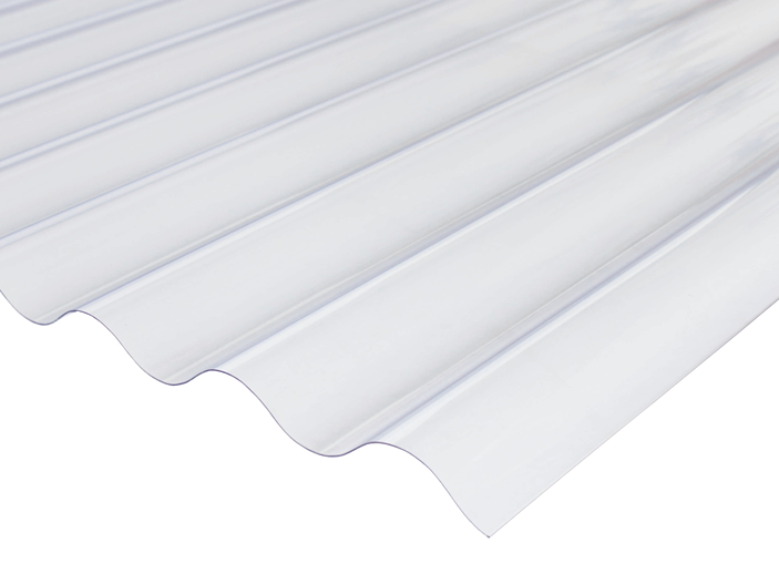 PVC golfplaat transparant 76/18 244cm