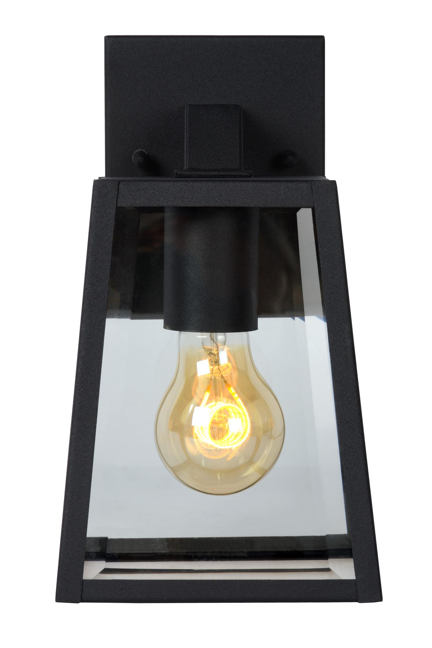 Lucide MATSLOT - Applique murale Extérieur - 1xE27 - IP23 - Noir