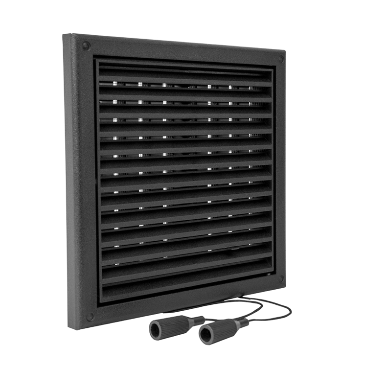 Renson grille estampée réglable PVC avec moustiquaire 732 noir 187x187mm