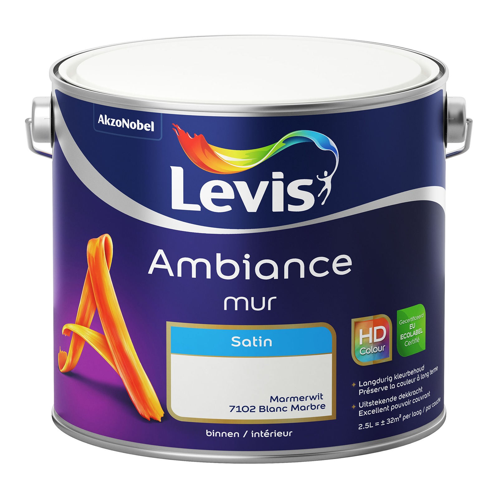 Levis Ambiance Mur Satin 2.5l Marmerwit