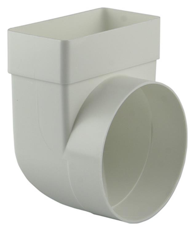 Renson PVC hoekverbinding 90° rechthoekig/rond 7017 wit 110x55mm-Ø100mm