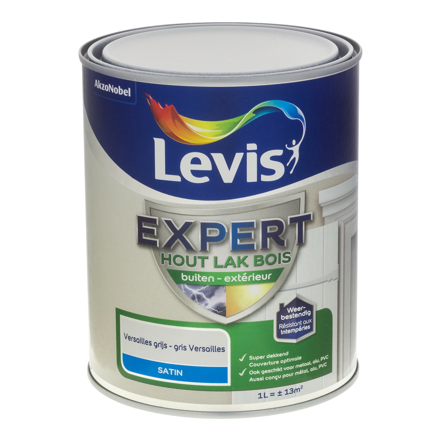 Levis Expert Hout Lak Buiten Satin 1l Versailles Grijs