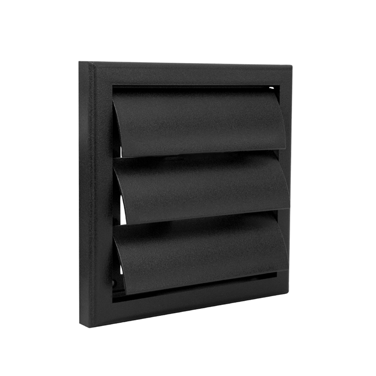 Renson grille de hotte en applique PVC 433 noir 154x154mm