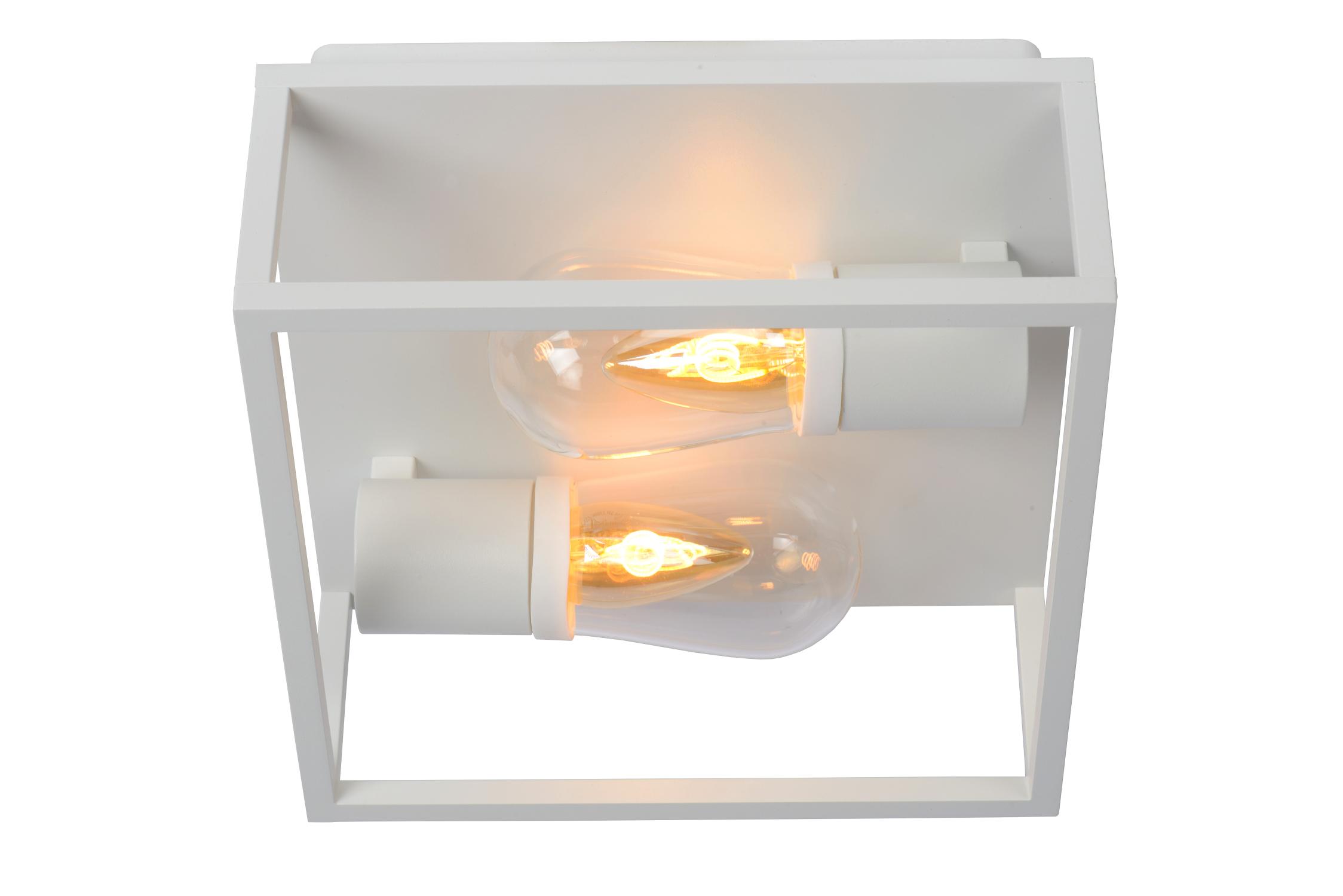 Lucide CARLYN - Plafonnière Badkamer - 2xE14 - IP54 - Wit