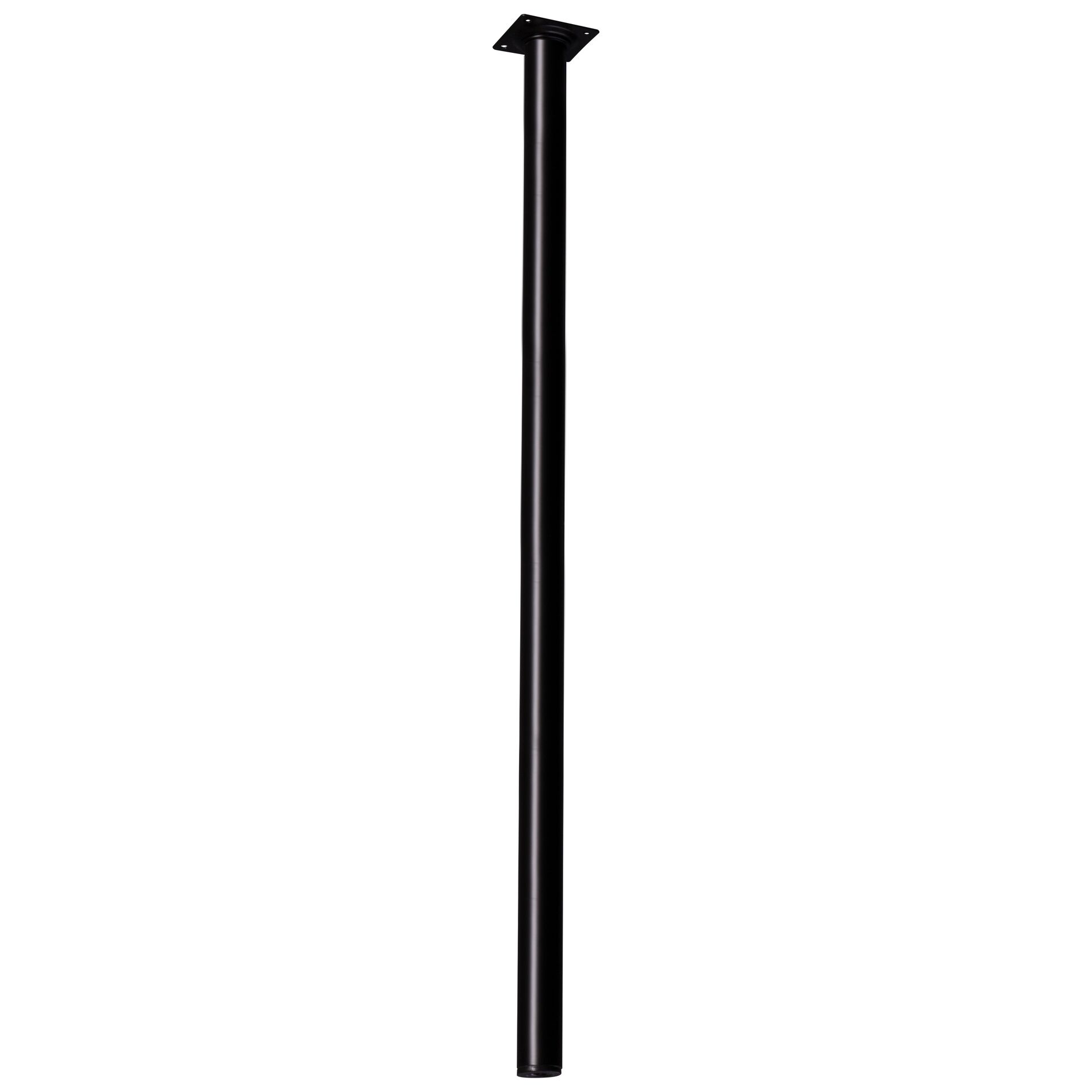 Pied rond métal noir Ø30mmx75cm
