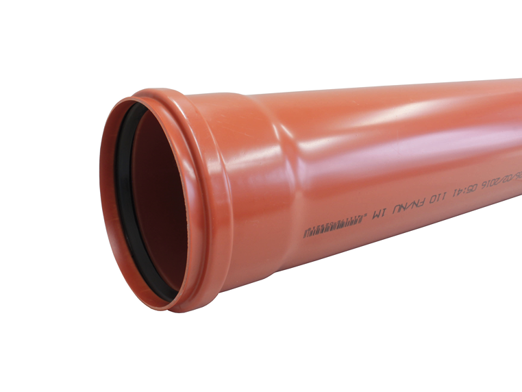 Tuyau d'égout 160mm-1m rouge brique