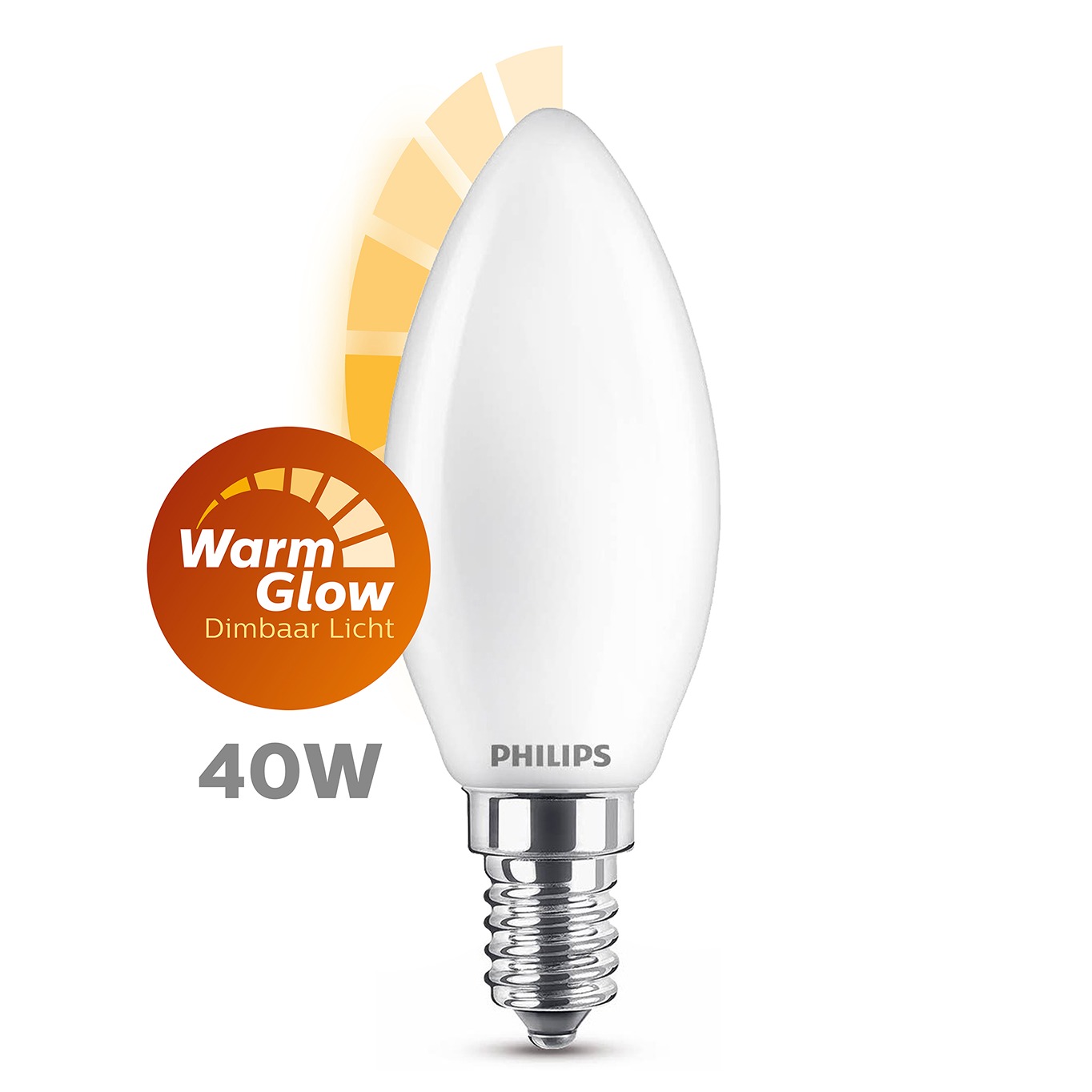 Philips LED Kaars Mat - 40 W - E14 - Dimbaar warmwit licht