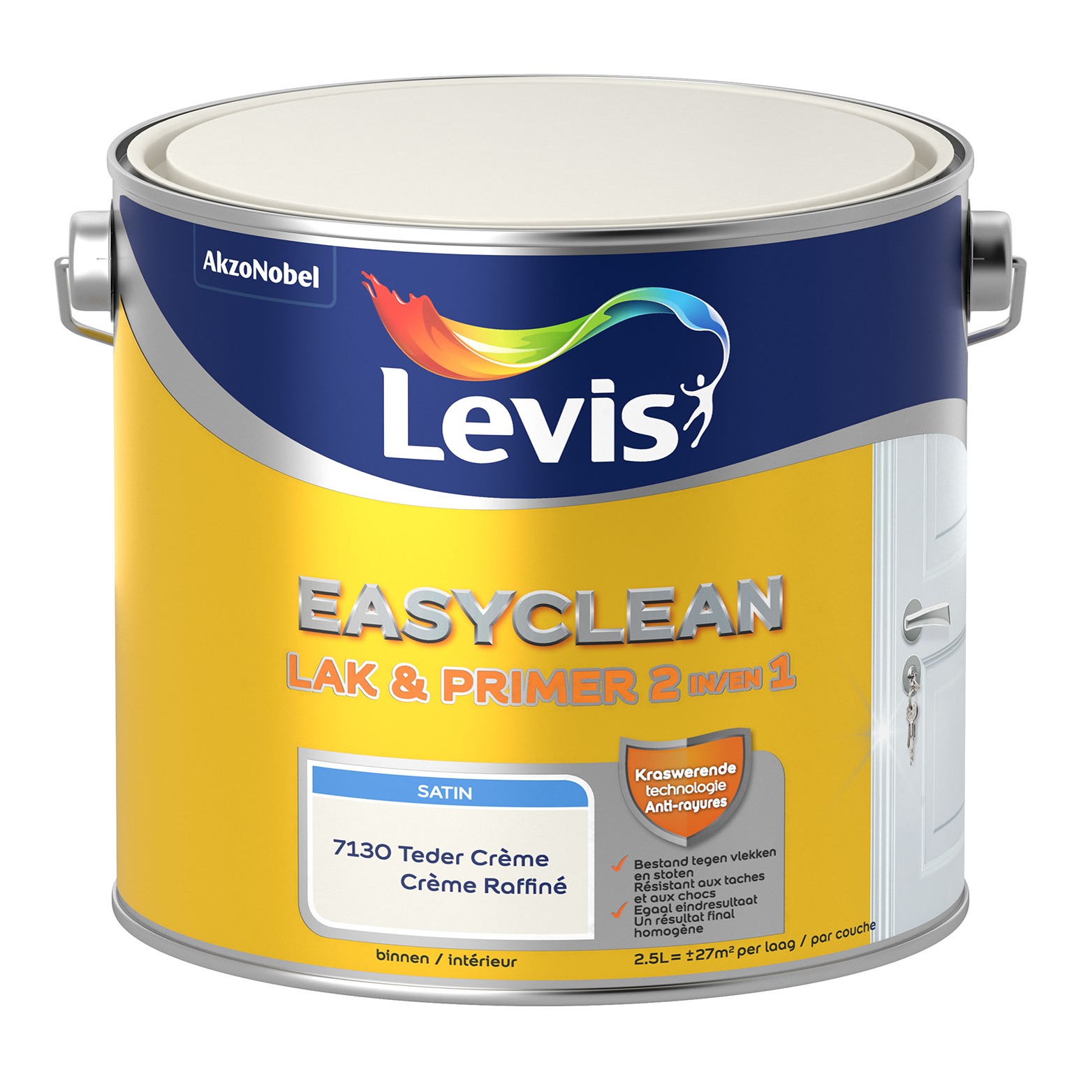 Levis Easyclean Lak & Primer 2-In-1 Zijdeglans 2.5l Teder Crème